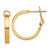 14KT Gold  3x20mm Polished Square Tube Round Omega Back Hoop Earrings TF2480W