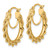 14KT Gold  Polished and Diamond Cut  Rope 2.95mm Hoop Earrings TF2537W