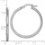 14KT Gold  White Gold Polished Diamond-cut Textured 2.00 x 28mm Tube Hoop Earrings TF2531