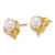 14KT Gold  Polished 6-7mm Button White Freshwater Cultured Pearl Flower Post Earrings TF2500