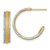 14KT Gold  Two-Tone Textured Woven 4mm x 20mm J-Hoop Post Earrings TF2574
