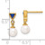 14KT Gold  Polished Diamond and Sapphire Pearl Dangle Post Earrings EM10181-010-WAA