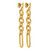 Herco 14KT Gold  Polished Fancy Mixed Link Post Dangle Earrings 10LE684