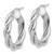 Leslie's 14KT Gold  w/White RH-plat Polished Twisted Oval Hoop Earrings 10LE655