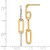 Leslie's 10KT Gold  w/ White Rhod Polished/Dia-cut Link Dangle Earrings LE2923