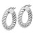 Leslie's 14KT Gold  w/White RH-plat Polished/Twisted Round Hoop Earrings 24HRE252Y