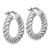 Leslie's 14KT Gold  w/White RH-plat Polished/Twisted Round Hoop Earrings 24HRE252Y