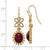 1928 Gold-tone Red and White Crystal Dangle Earrings 18HRE235Y