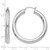 Herco 18K White Gold Rhodium-plated Polished 5x30mm Round Hoop Earrings SRE1669