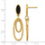 Herco 14KT Gold  Polished and Twisted Onyx Oval Post Dangle Earrings LE2757