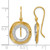 Herco 14KT Gold  with White Rhodium Polished and Textured Diamond Circle Shephard Hook Dangle Earrings 14IGEA59Y