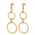 Herco 14KT Gold  Polished Circle and Oval Link Post Dangle Earrings 14GIEAP17Y