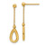 Leslie's 14KT Gold  Polished Teardrop Dangle Post Earrings LE2600