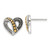Sterling Silver Gold-tone Antiqued & Beaded Heart Earrings QE17523 Sterling Silver Gold-tone Antiqued & Beaded Heart Earrings QE17523