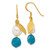 Sterling Silver Gold-plated FWC Pearl/Recon Blue Zircon Earrings QE16665
