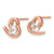 Sterling Silver Rose Tone Heart and CZ Post Earrings QE3280GP