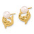 14KT Gold  5-6mm White Button Freshwater Cultured Pearl Dolphin Post Earrings 14KT Gold  5-6mm White Button Freshwater Cultured Pearl Dolphin Post Earrings