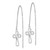 14KT Gold  White Gold Polished Diamond Cut  Box Chain w/Cross Threader Earrings EM5374-013-YA