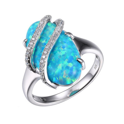 lanie リング　ネックレス　Blue opal 話題の行列 lanie リング opal Blue ネックレス アクセサリー