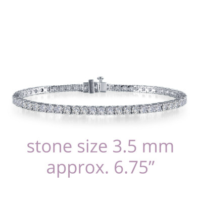 Lafonn Pave Heartbeat Bracelet in Platinum Bonded Sterling Silver -  Reflections Fine Jewelry