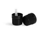 Black Tamper Evident Caps and Orifice Reducer Caps (For Euro Dropper Bottles)