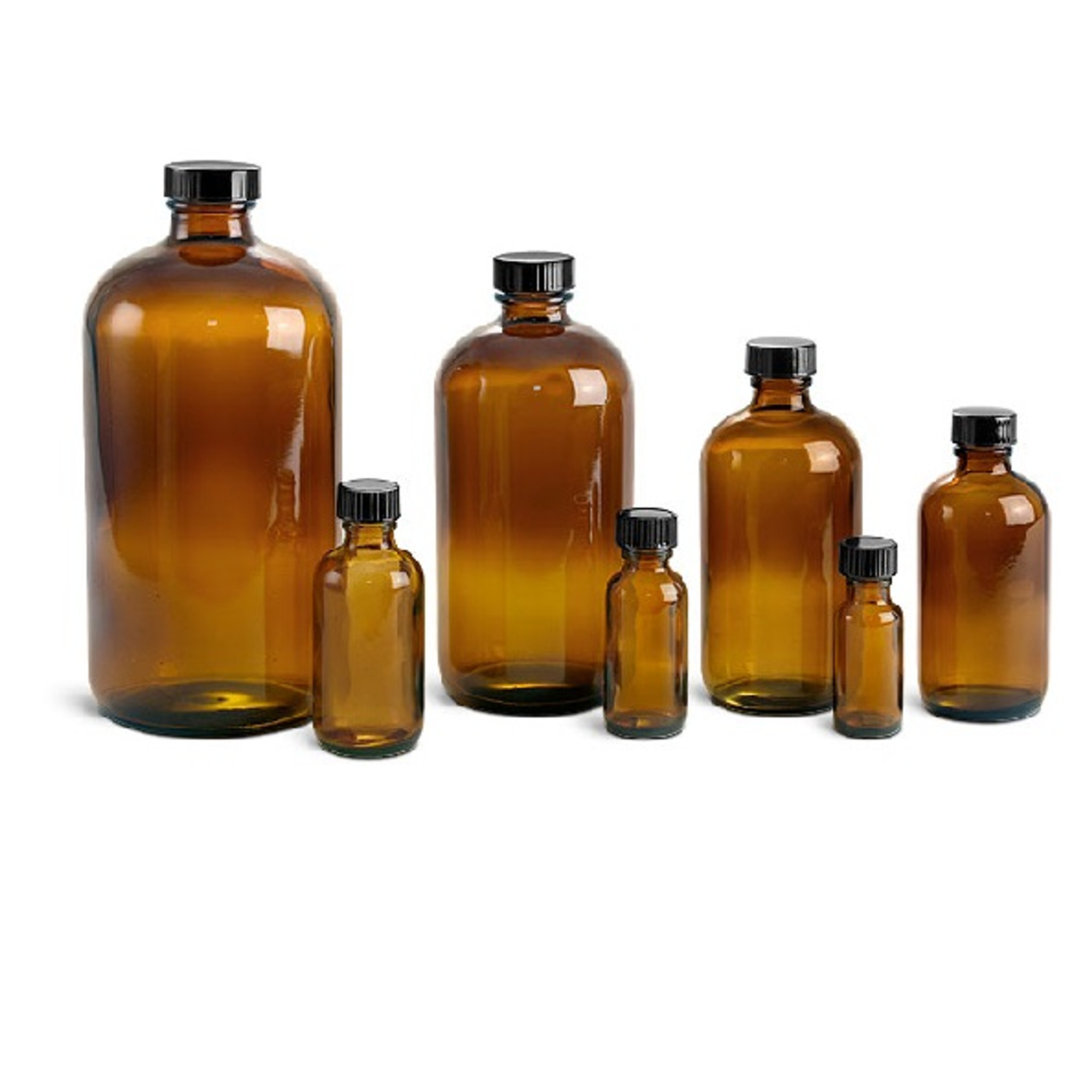 Amber Glass Bottles. Caps NOT included. (CLEARANCE)