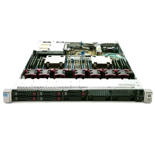 Open HPE ProLiant server showing front bays and internal components