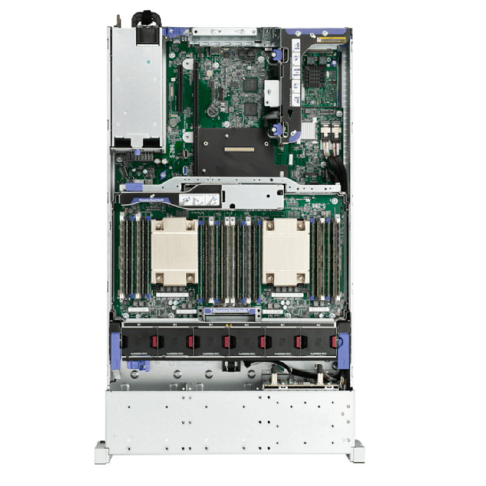 HPE DL560 Gen9 Server rear panel showing network ports, PCIe slots, and power supplies