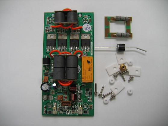 Ranger RCI2995 DX Amp Board Assembly with Mounting Kit Hardware. # EPAC10010D  Assembly MT-109E6-P05/D05 No Warranty. IRF520

Includes Feedback boards, Insulators and hardware. Note: Large diode will either be included on the PC Board or ship with other loose parts. Most come mounted on the boards now.  These came wired for the DX2995DX but may be used in Galaxy DX94HP with some minor modes.  MT-149D-P05/D05 The mode info is not included.