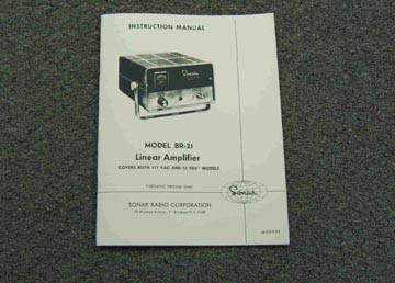 Sonar Model BR-21 Linear Amplifier Instruction Manual