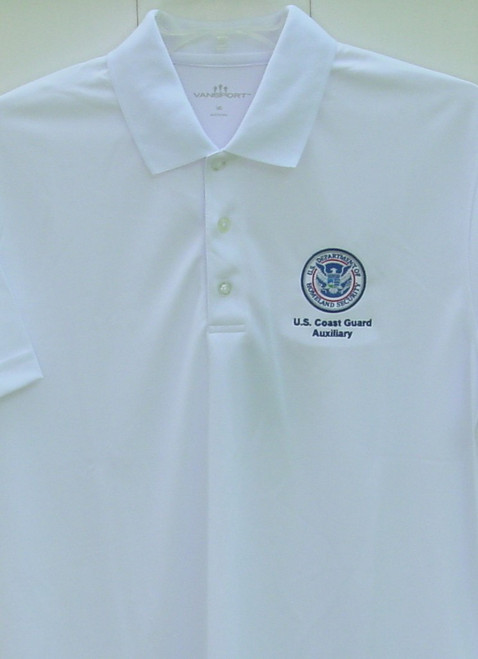 WHITE HOMELAND SECURITY GOLF SHIRT