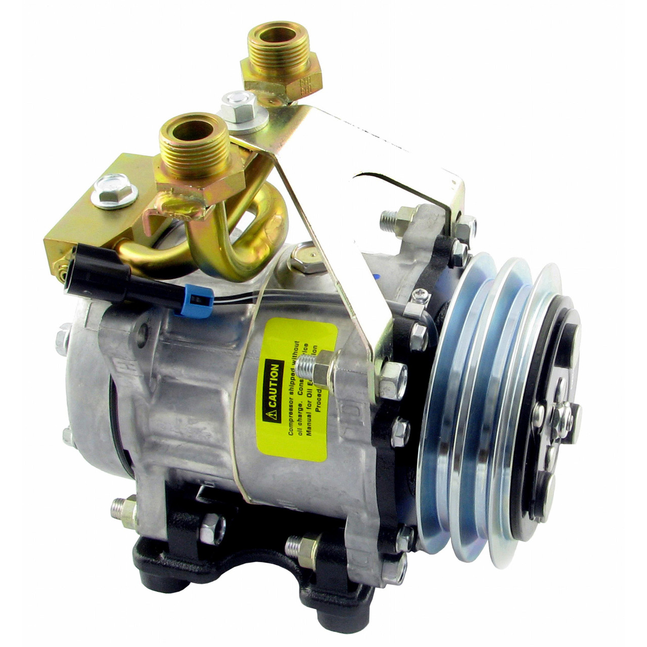 Genuine Sanden/York SD7H15 Compressor, w/ 2 Groove Clutch - New, IH 1066  1466 1468 1566 1568 4166 4186 766 966 Hydro 100