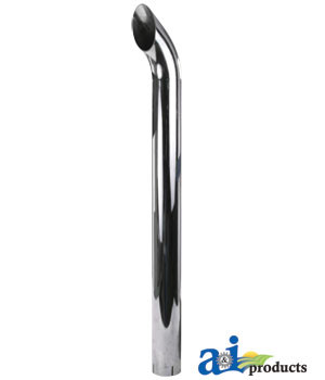 5" Chrome Exhaust Turndown Stack - 18" Long, For Race, Diesel, Or Custom Applications
