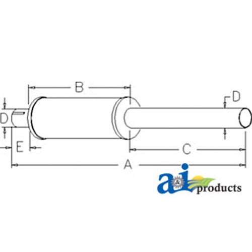 Vertical Exhaust Muffler, IH 454 474 475 574 674