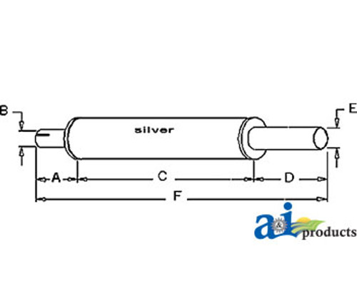 Exhaust Muffler, IH  -  Cub Lo-Boy