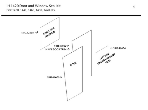 Combine Door and Window Seal Kit, 1420, 1440, 1460, 1480, 1470-HS