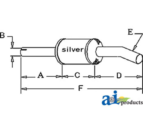 Exhaust Muffler, IH Combine 815 (Gas)