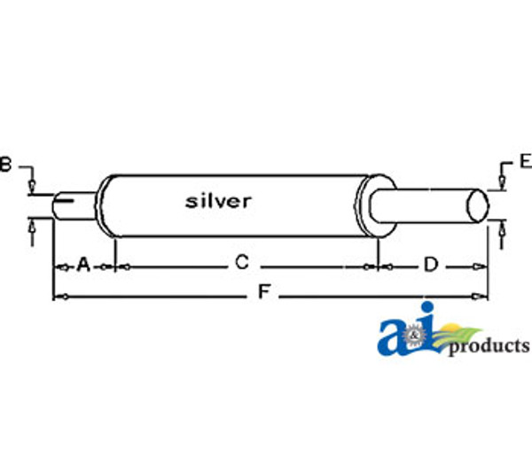 Exhaust Muffler, IH - Cub