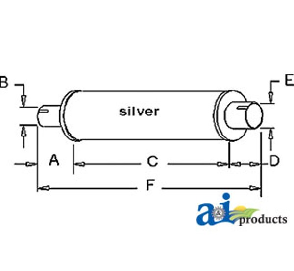  Exhaust Muffler Horizontal, IH -I 460 I 504 660 I-560 I-606 (Gas/Diesel)