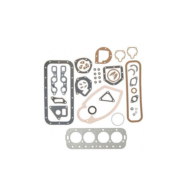 Overhaul Gasket Set with Crankshaft Seals, engines with water pump (Gas: C123, C135) 100 130 140 200 230 240 330 340, C, Super A-1, Super AV-1, Super C