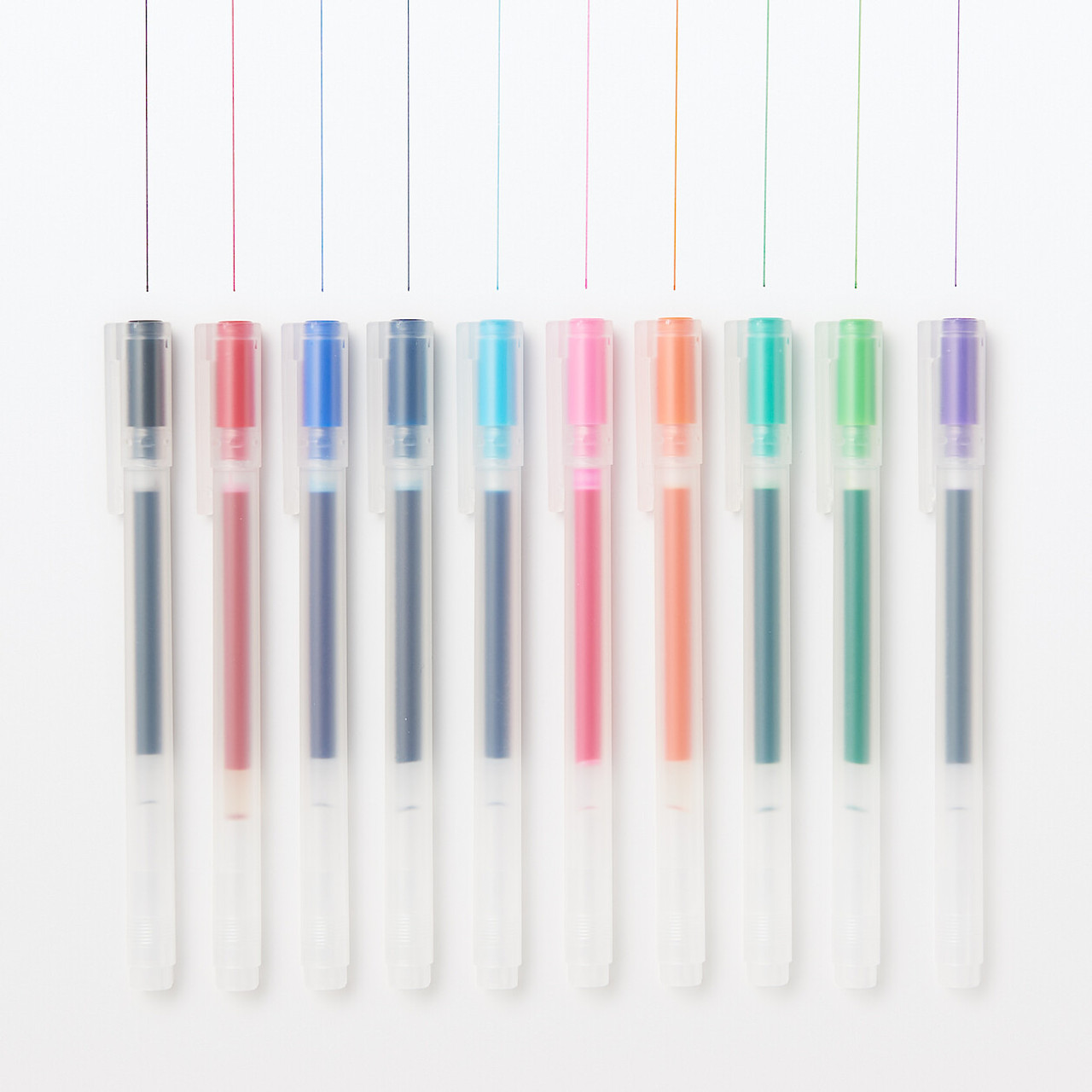 Set de 15 stylos gel rétractables Muji couleurs 0,5 mm -  France
