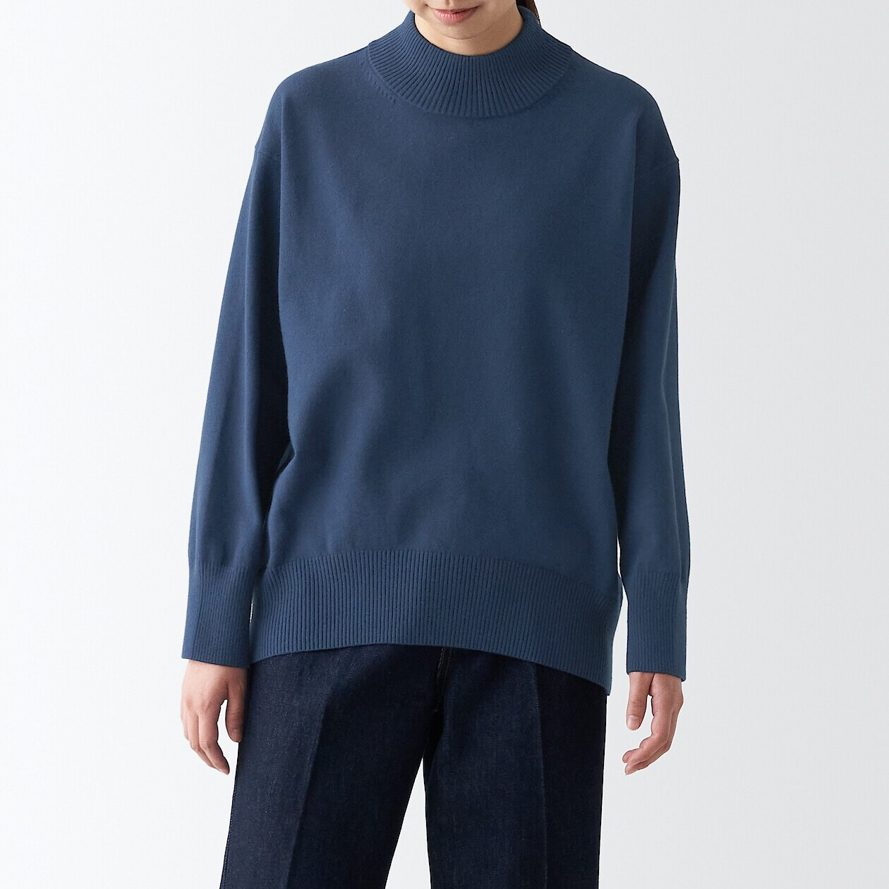 Pull Blanc En Angora - Taille 44-46, Col Montant Côtes, Neuf Jamais Porté