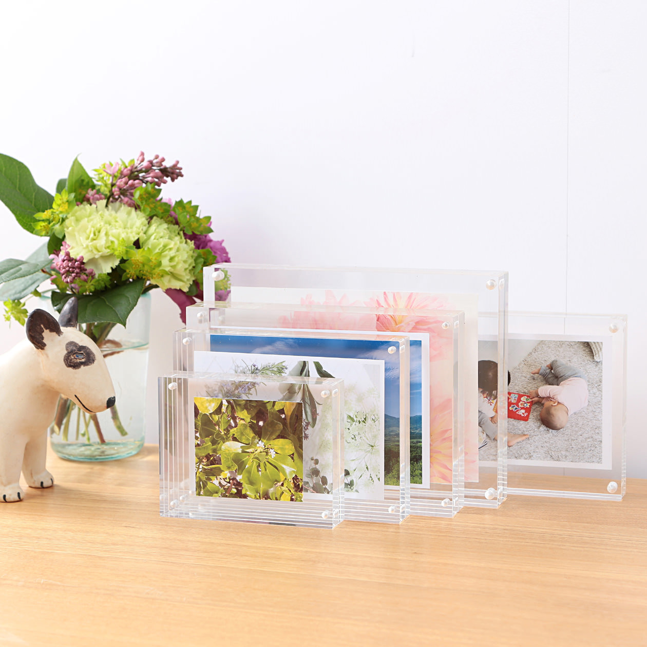 Lot De 4 Cadres Acrylique Transparent Avec Aimants - 10x15 Cm, Affichage Photo, Certificats - 10
