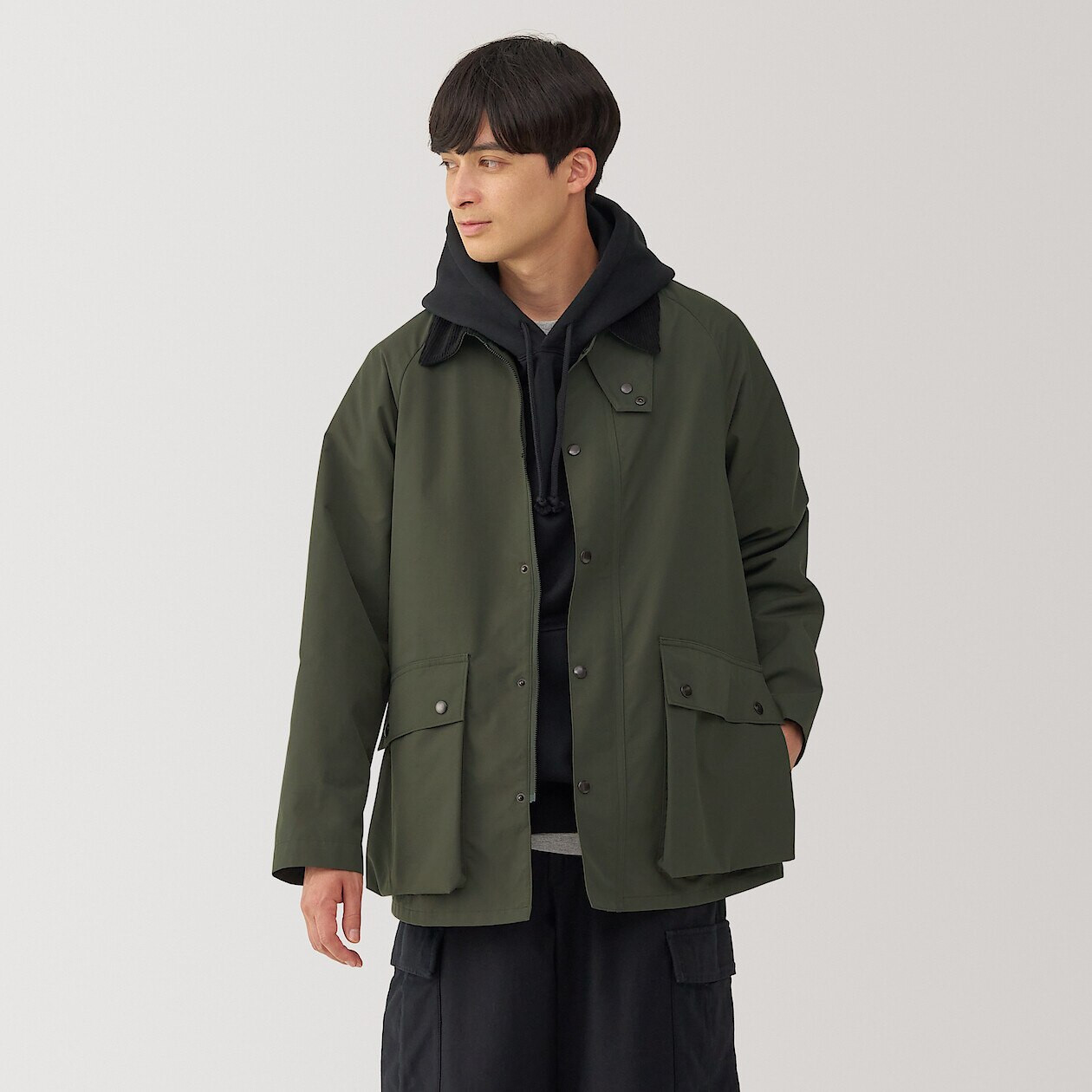 Veste déperlante à col en velours homme MUJI