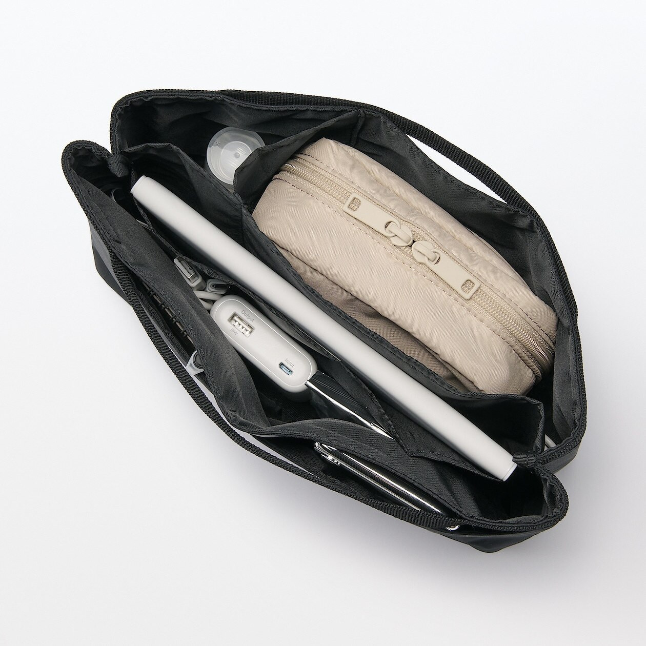 Organiseur De Sac à Main / Sac à Dos / Voyage – Pochette De Rangement Intérieur En Feutre Avec Fermeture Éclair (Noir)