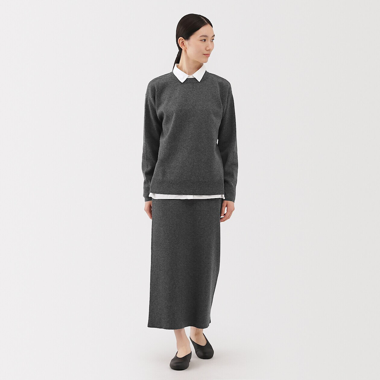 Jupe en maille côtelée femme gris | - GÉMO