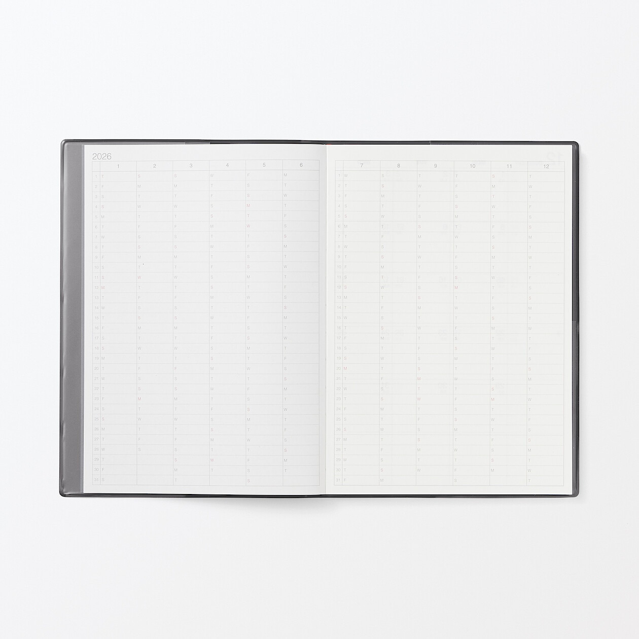 Stylex Agenda 2026 Format A5 (210x150mm) - Page Par Jour Ouvrable, Minutier, Couverture Noire Miradur