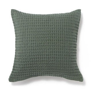 Housse de coussin gaufrée en coton biologique lavé