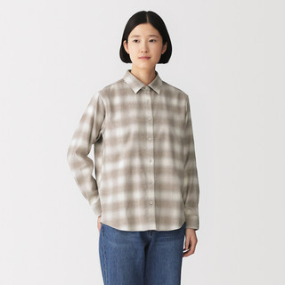 Chemise en flanelle doublement brossée avec col classique pour femme