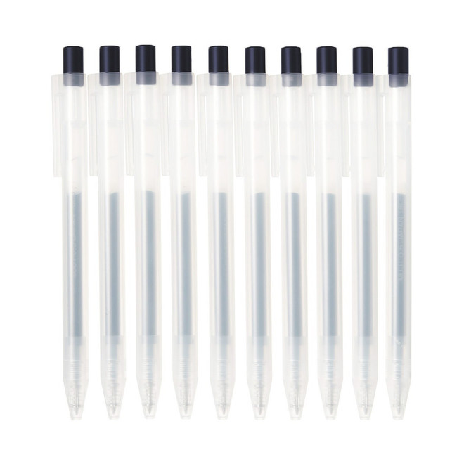 Stylo à bille à encre gel rétractable bleu marine - 0,5 mm - Lot de 10